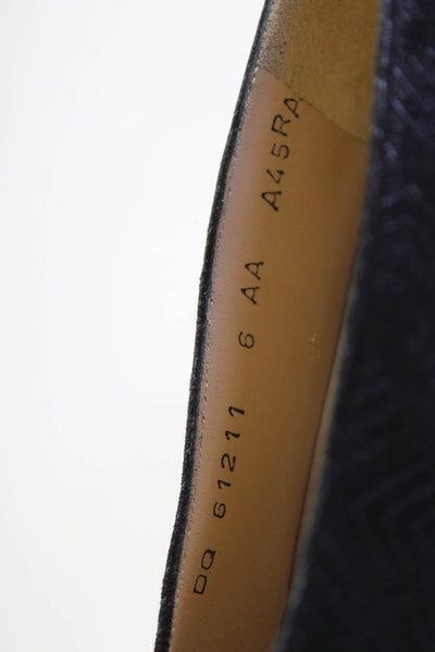 Salvatore Ferragamo Womens Leather Cap Toe Pumps Black Size 6 Extra Narrow