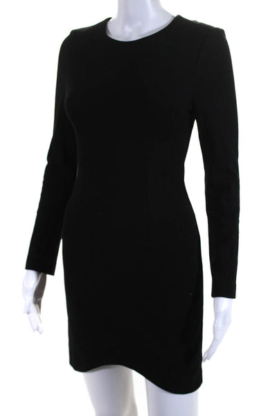 Blaque Label Womens Darted Long Sleeve Zipped Midi Sheath Dress Black Size XS