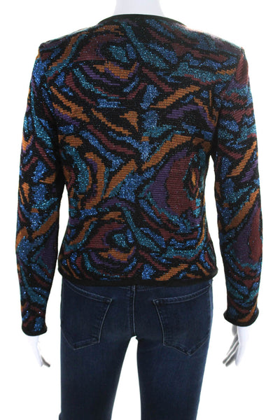 Givenchy Womens Abstract Glitter Print Buttoned Cardigan Multicolor Size EUR36