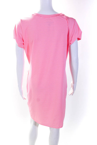 Vineyard Vines Womens Knotted Waist Stripe Stretch Sheath Dress Pink Size Medium