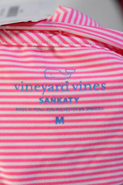 Vineyard Vines Womens Knotted Waist Stripe Stretch Sheath Dress Pink Size Medium