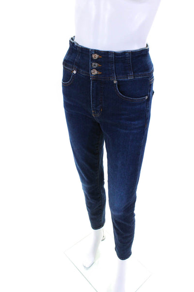 Veronica Beard Womens High Waisted Medium Wash Skinny Jeans Blue Size 25