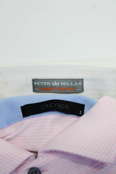 Greyson Peter Millar Mens Casual Polo Button Up Shirts Pink White Size S Lot 2