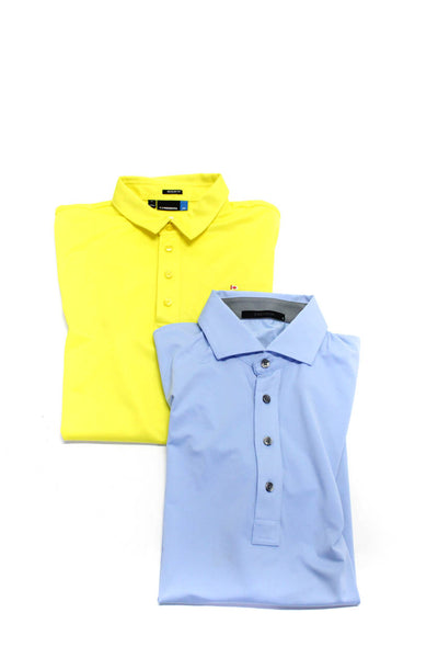 Greyson J Lindeberg Mens Short Sleeve Polo Shirts Blue Yellow Size S M Lot 2