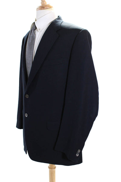 Corneliani Mens Wool Single Breasted Notched Lapel Blazer Jacket Navy Size 56