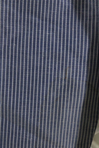 Ermenegildo Zegna Mens Linen Striped Single Breasted Blazer Blue Size 58