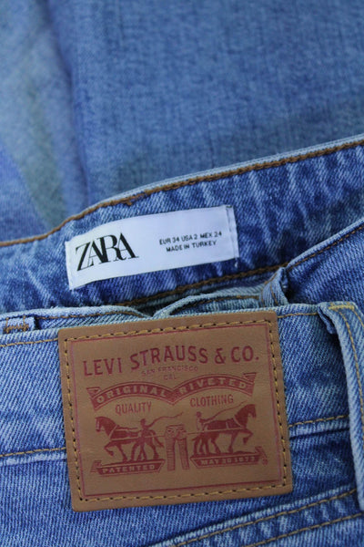 Levis Zara Womens Wide Straight Leg Jeans Twill Pants Size 2 XS 24 Lot 3