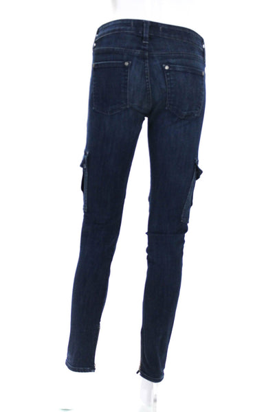 Vince Womens Cotton Dark Washed Zipped Buttoned Skinny Jeans Blue Size EUR26