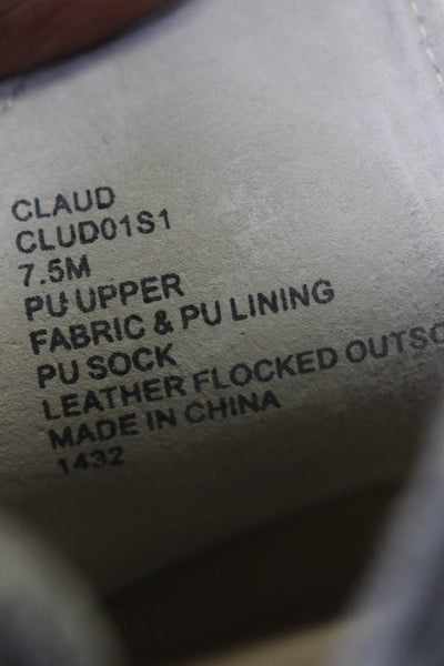 Steve Madden Womens Claude Animal Print Zipped Slip-On Sneakers White Size 7.5