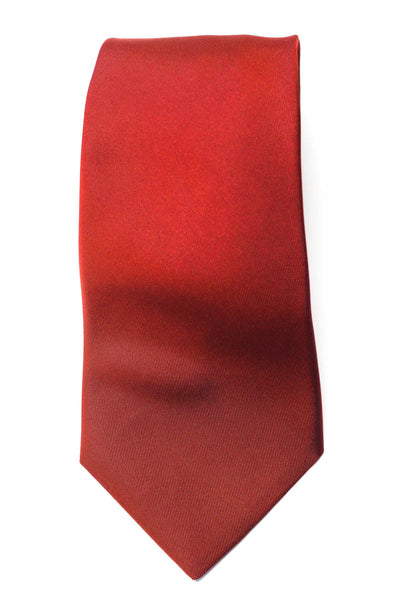 Hermes  Men's Classic Silk Neck Tie Red Solid One Size