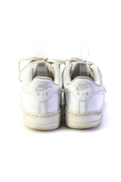 Nike Childrens Girls Leather Lace Up Air Force One Sneakers White Size 3.5