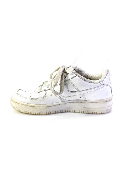 Nike Childrens Girls Leather Lace Up Air Force One Sneakers White Size 3.5