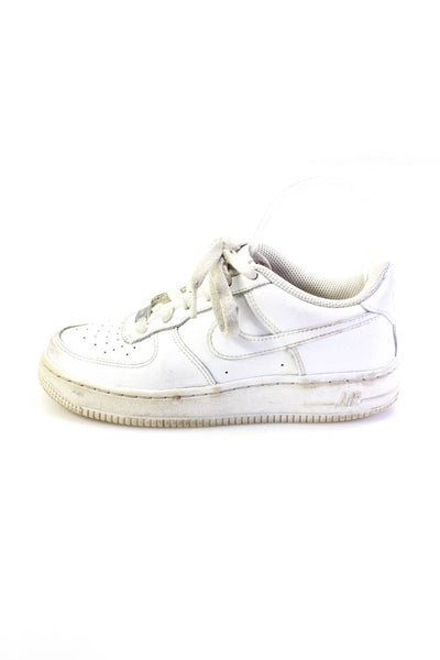 Nike Childrens Girls Leather Lace Up Air Force One Sneakers White Size 3.5