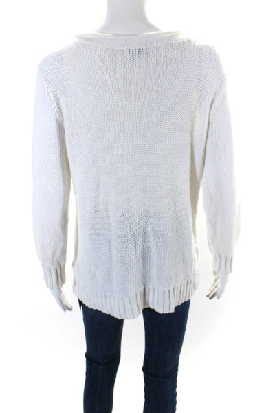 Calvin Klein Jeans Womens Boucle Detail Pullover Sweater White Grey Size Small