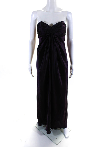 Laundry by Design Womens Silk Sweetheart Neck Sleeveless Gown Purple Size 0