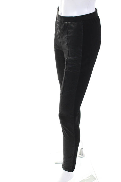 BCBGMAXAZRIA Womens Elastic Waist Mid-Rise Ankle Leggings Black Size S