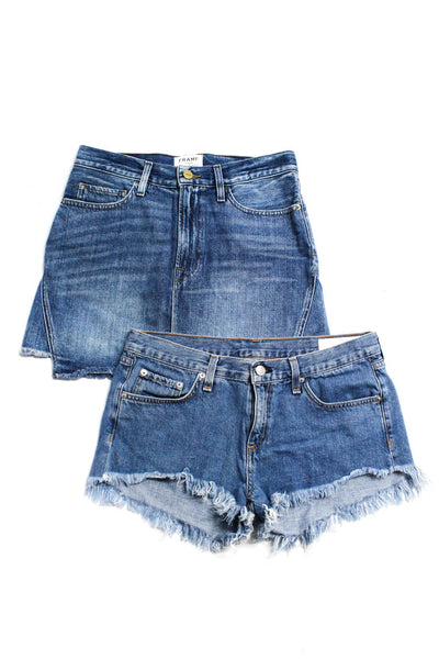 Frame Denim Rag & Bone Jean Womens Cotton Denim Mini Skirt Blue Size 27 28 Lot 2