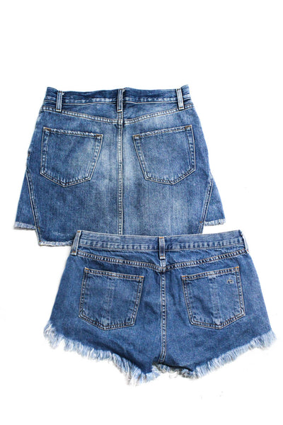 Frame Denim Rag & Bone Jean Womens Cotton Denim Mini Skirt Blue Size 27 28 Lot 2