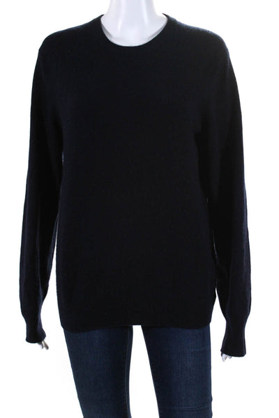 Naadam Womens Long Sleeve Crew Neck Cashmere Sweater Navy Blue Size Small