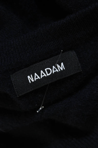 Naadam Womens Long Sleeve Crew Neck Cashmere Sweater Navy Blue Size Small
