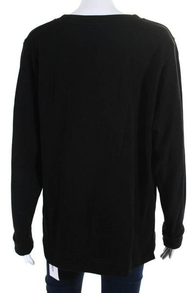 COS Womens Long Sleeves Crew Neck Sweatshirt Black Cotton Size M