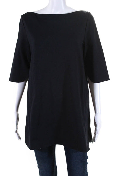 COS Womens 3/4 Sleeves Pullover Crew Neck Blouse Black Size Medium