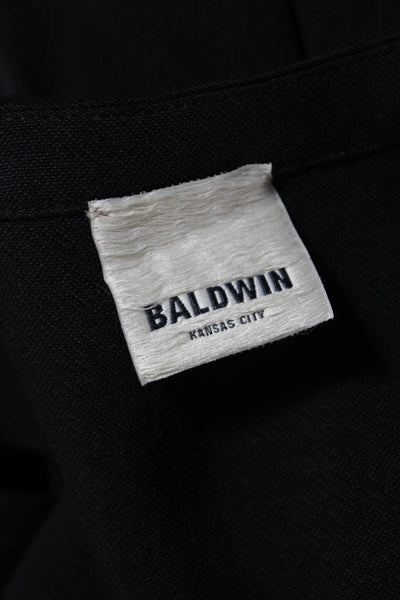 Baldwin Womens Silk Blend Short Sleeves Crew Neck Blouse Black Size Small