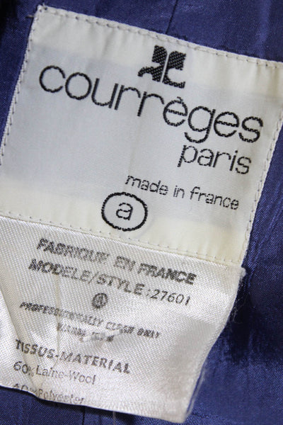 Courreges Womens Vintage Adjustable Waist Midi A Line Flare Skirt Blue Size A Es