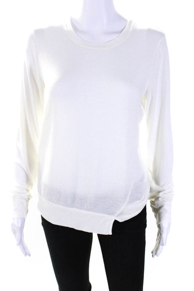 T Alexander Wang Womens Long Sleeve Tee Shirt Sweater White Size Extra Small