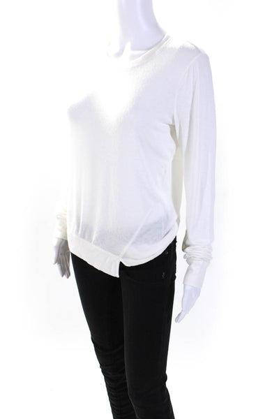 T Alexander Wang Womens Long Sleeve Tee Shirt Sweater White Size Extra Small