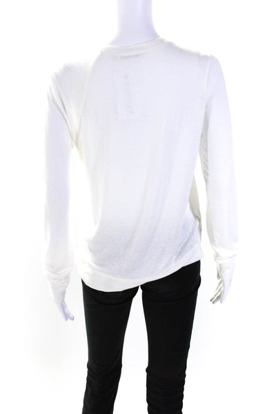 T Alexander Wang Womens Long Sleeve Tee Shirt Sweater White Size Extra Small