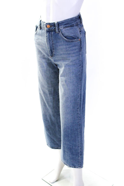 DL1961 Womens Hepburn High Rise Wide Leg Cropped Jeans Pants Blue Size 23