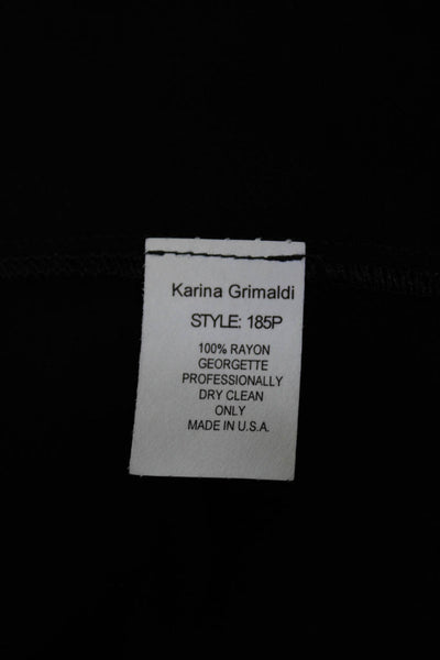 Karina Grimaldi Womens Sleeveless Backless Pullover Halter Blouse Black Size XS