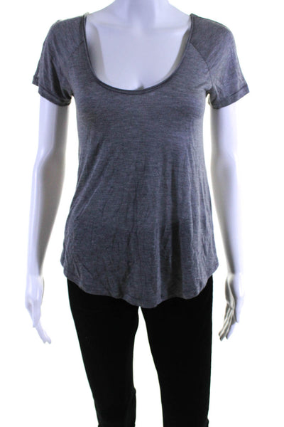 Wilfred Womens Scoop Neck Short Sleeve Pullover Casual T-Shirt Gray Size 2XS