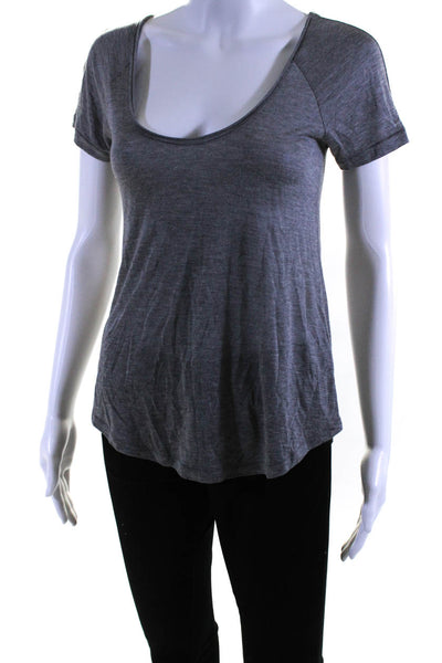 Wilfred Womens Scoop Neck Short Sleeve Pullover Casual T-Shirt Gray Size 2XS