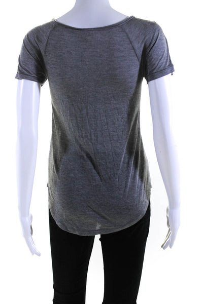 Wilfred Womens Scoop Neck Short Sleeve Pullover Casual T-Shirt Gray Size 2XS