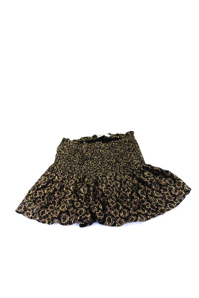 Zara Womens Knit Ruffled Floral Print Slip-On Skirts Top White Size XS S Lot 3