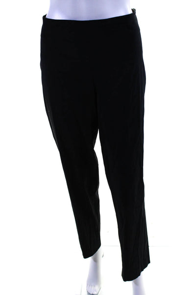 Narciso Rodriguez Womens Solid Black High Rise Straight Leg Pants Size M