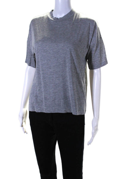 T Alexander Wang Womens Short Sleeve Crew Neck Lightweight Tee Shirt Gray XS