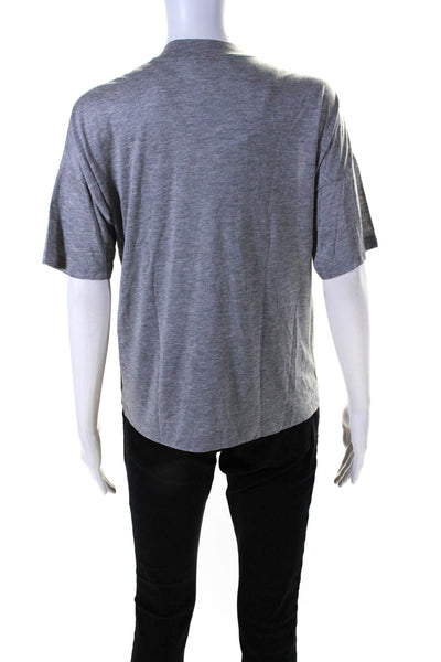 T Alexander Wang Womens Short Sleeve Crew Neck Lightweight Tee Shirt Gray XS