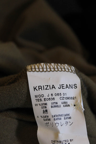 Arizia Jeans Womens Long Sleeves V Neck Sweatshirt Green Cotton Size 10