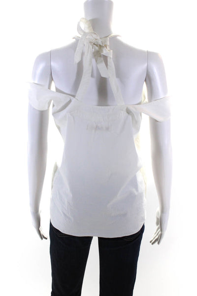 Marni Womens Lace Up Single Pocket Pullover Tank Top White Cotton Size EUR 40