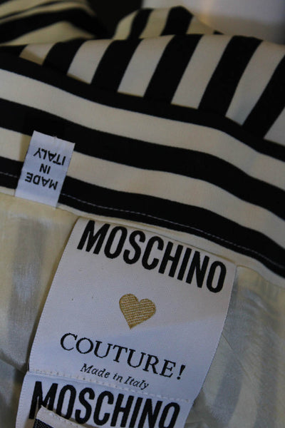 Moschino Couture Womens Knee Length Striped Skirt Black White Size 10
