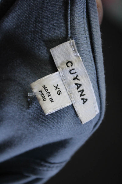 Cuyana Womens Cotton Sleeveless Double Slit Midi T shirt Dress Blue Size XS