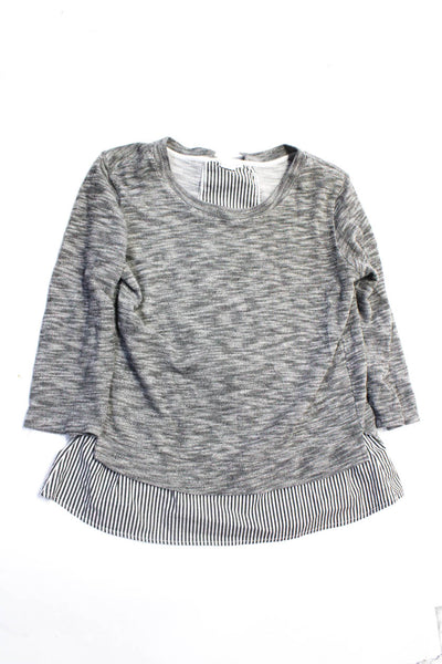 Clu + Willoughby Rivamonte Womens Striped Contrast Blouse Gray Size S XS lot 2