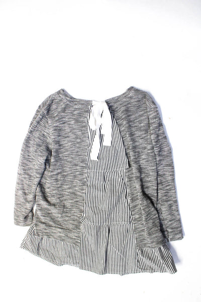 Clu + Willoughby Rivamonte Womens Striped Contrast Blouse Gray Size S XS lot 2