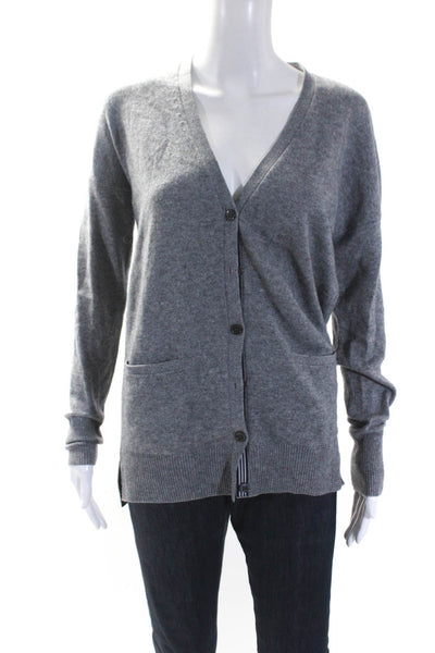 Joie Women's Long Sleeves V-Neck Button Up Cardigan Sweater Gray Size S