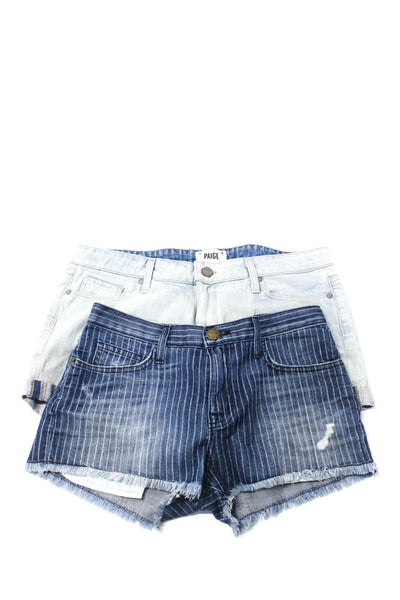 Paige Women's Button Closure Five Pockets Light Wash Denim Short Size 29 Lot 2