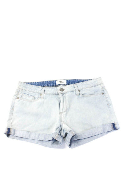 Paige Women's Button Closure Five Pockets Light Wash Denim Short Size 29 Lot 2