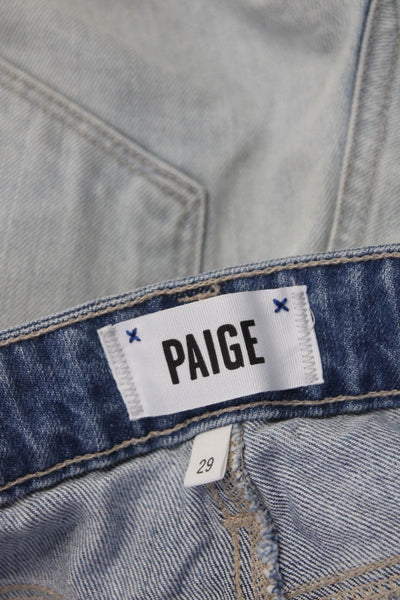 Paige Women's Button Closure Five Pockets Light Wash Denim Short Size 29 Lot 2